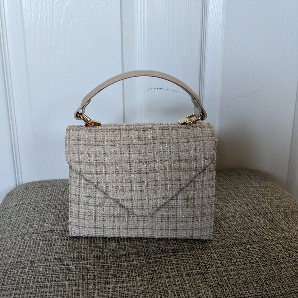 Plaid Sparkle Pink/Tan mall Bg